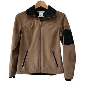 Columbia Jacket Womens XS Titanium Omni Shield Lined Softshell Brown Full Zip